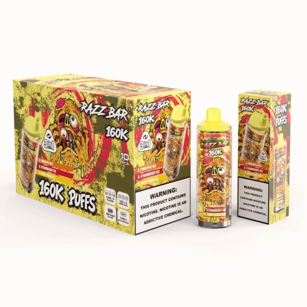 Razz Bar 160K Pineapple Ice & Strawberry Ice & Juicy Peach Ice Razz Bar 160K Pineapple Ice & Strawberry Ice & Juicy Peach Ice