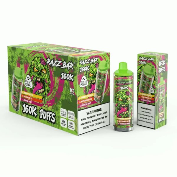 Razz Bar 160K Summer Peach Ice Watermelon ice Tropical fruit Razz Bar 160K Summer Peach Ice Watermelon ice Tropical fruit