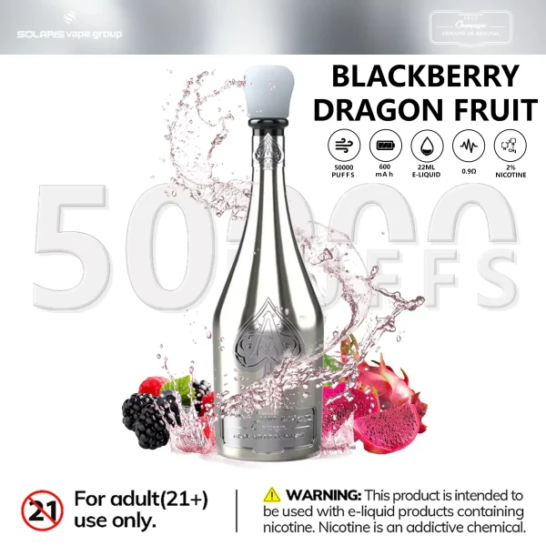 SOLARIS Champagne Vape 50000 Puff blackberry dragon fruit SOLARIS Champagne Vape 50000 Puff blackberry dragon fruit
