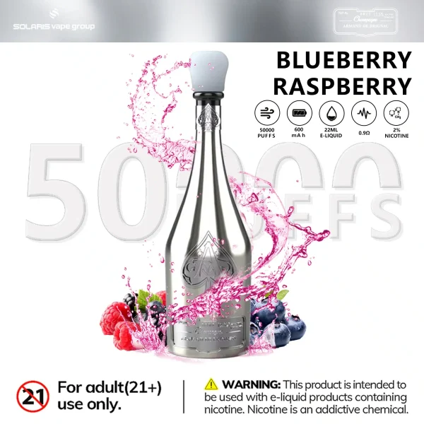 SOLARIS Champagne Vape 50000 Puff blueberry raspberry SOLARIS Champagne Vape 50000 Puff blueberry raspberry