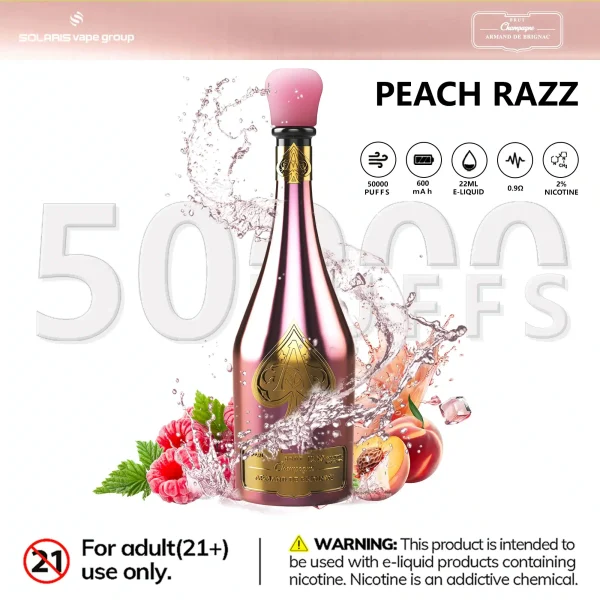 SOLARIS Champagne Vape 50000 Puff peach razz SOLARIS Champagne Vape 50000 Puff peach razz