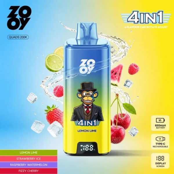 ZOOY 4 in 1 Quads 200000 Puffs Flavor 01 ZOOY 4 in 1 Quads 200000 Puffs Flavor 01