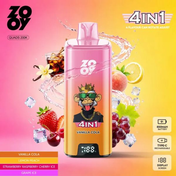 ZOOY 4 in 1 Quads 200000 Puffs Flavor 03 ZOOY 4 in 1 Quads 200000 Puffs Flavor 03