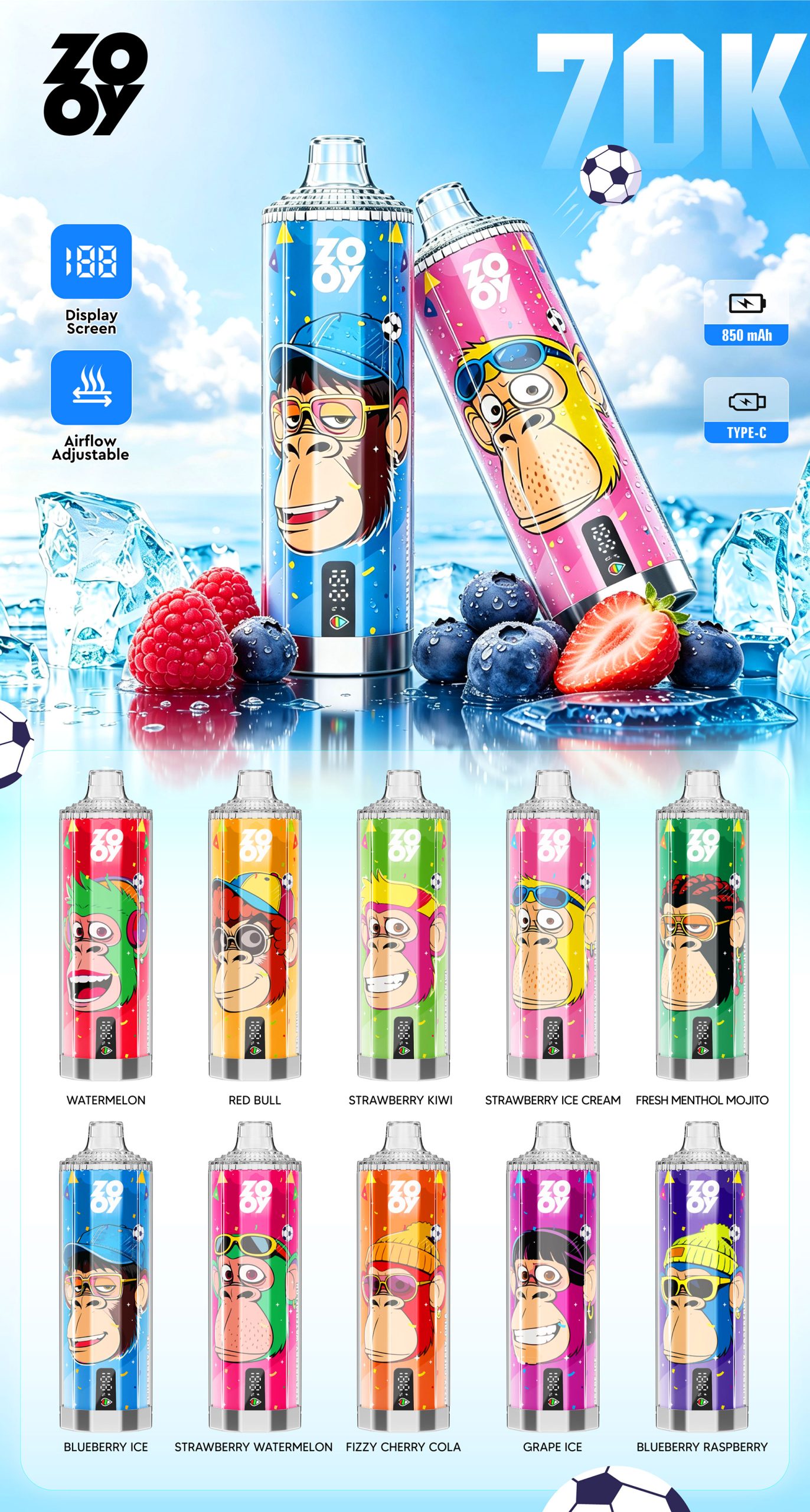ZOOY VAPE Crystal 70K Flavor List