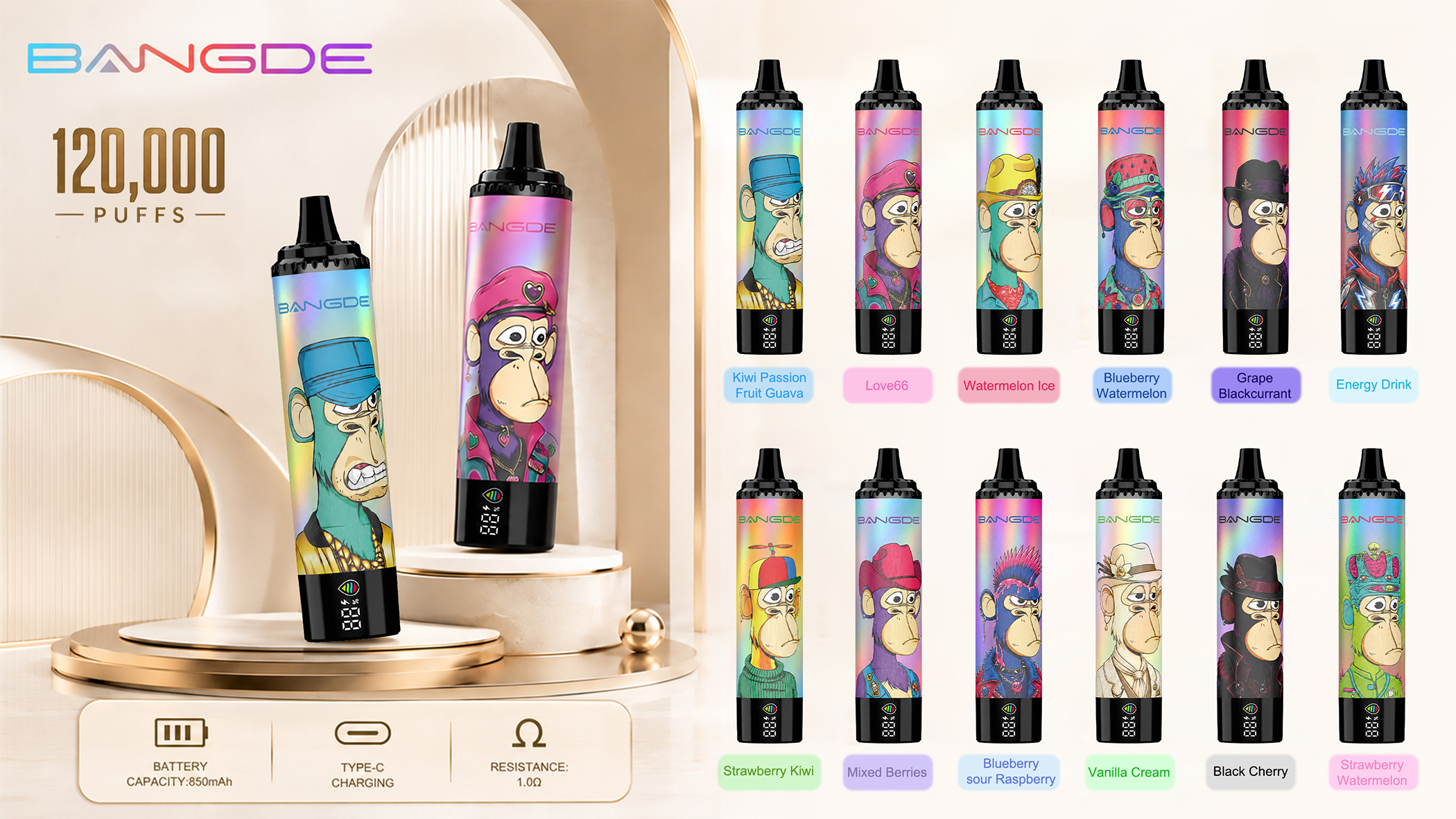 Bang DE 120000 Puffs Disposable Vape Flavor List