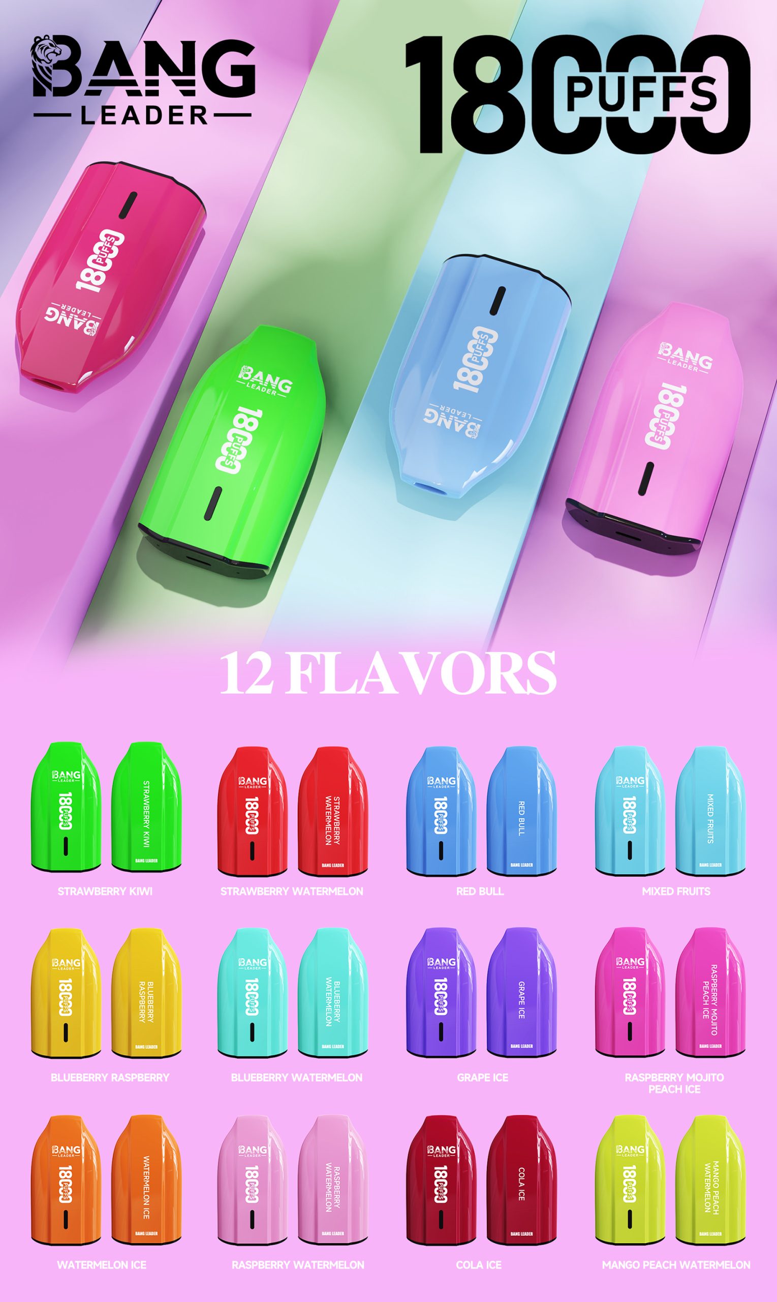 Bang Leader 18000 Puffs Disposable Vape Flavor List