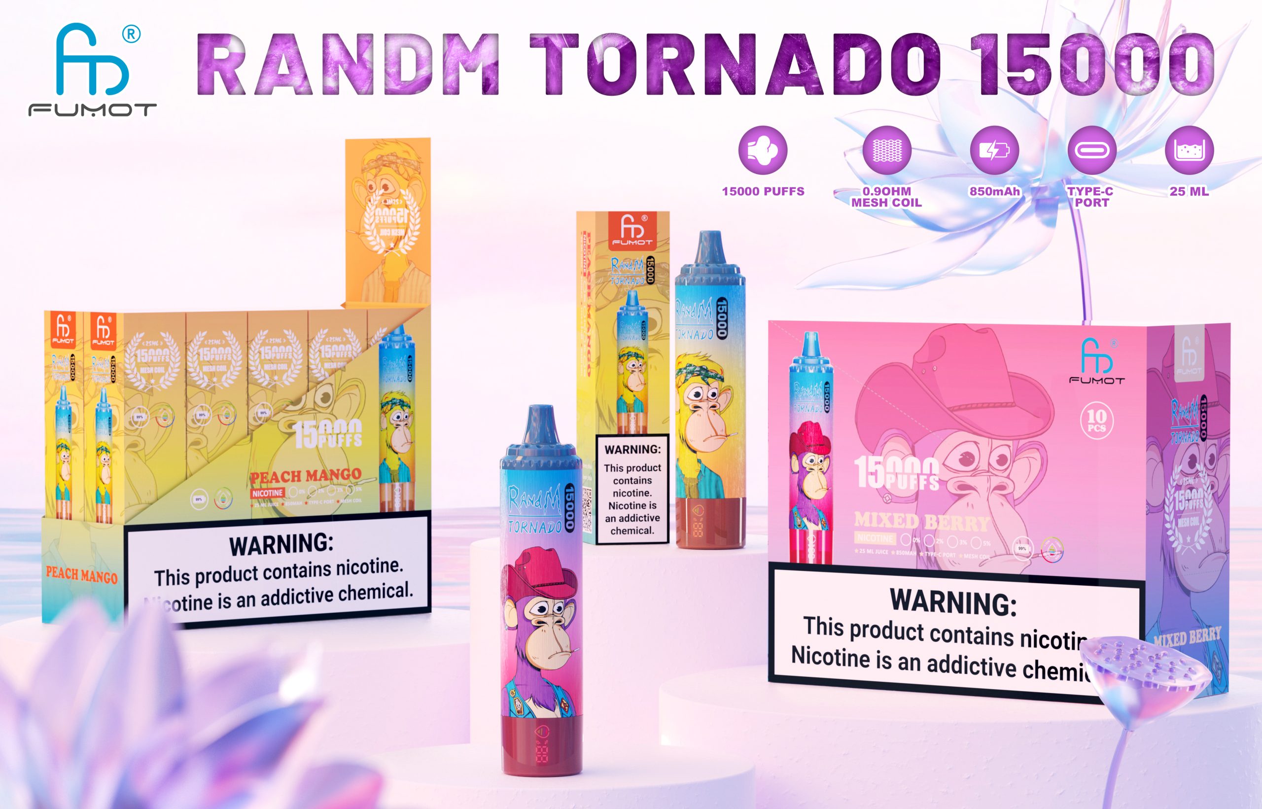Randm tornado 15000 puffs disposable vape poster