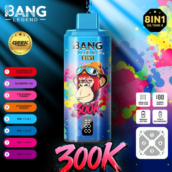Bang Legend Geek 300K Puffs 8 IN 1 Vape Flavor 01