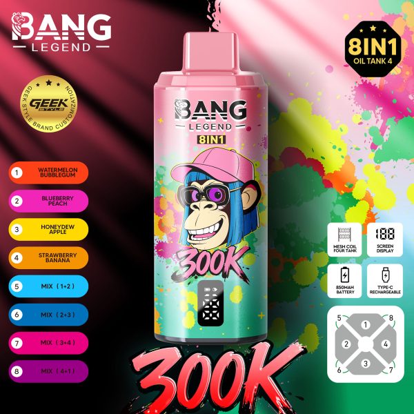 Bang Legend Geek 300K Puffs 8 IN 1 Vape Flavor 02
