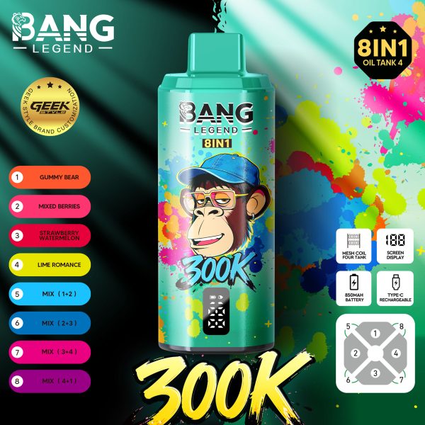 Bang Legend Geek 300K Puffs 8 IN 1 Vape Flavor 03