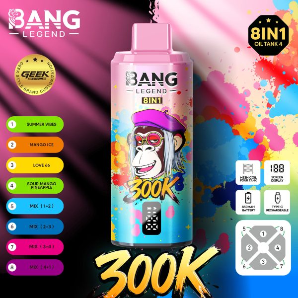 Bang Legend Geek 300K Puffs 8 IN 1 Vape Flavor 06