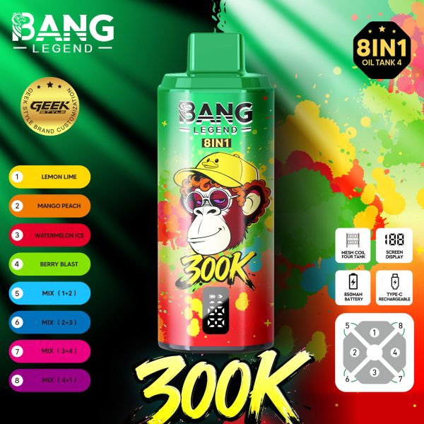 Bang Legend Geek 300K Puffs 8 IN 1 Vape Flavor 08