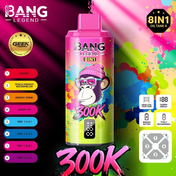 Bang Legend Geek 300K Puffs 8 IN 1 Vape Flavor 10