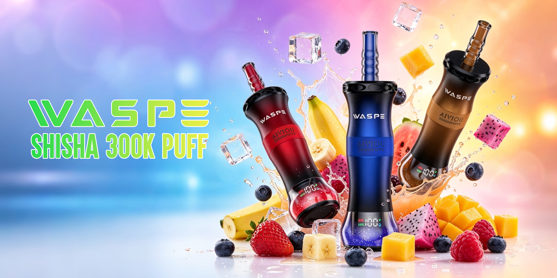 WASPE Shisha Hookah 300K Puffs Rechargeable E Shisha Disposable Vape Wholesale